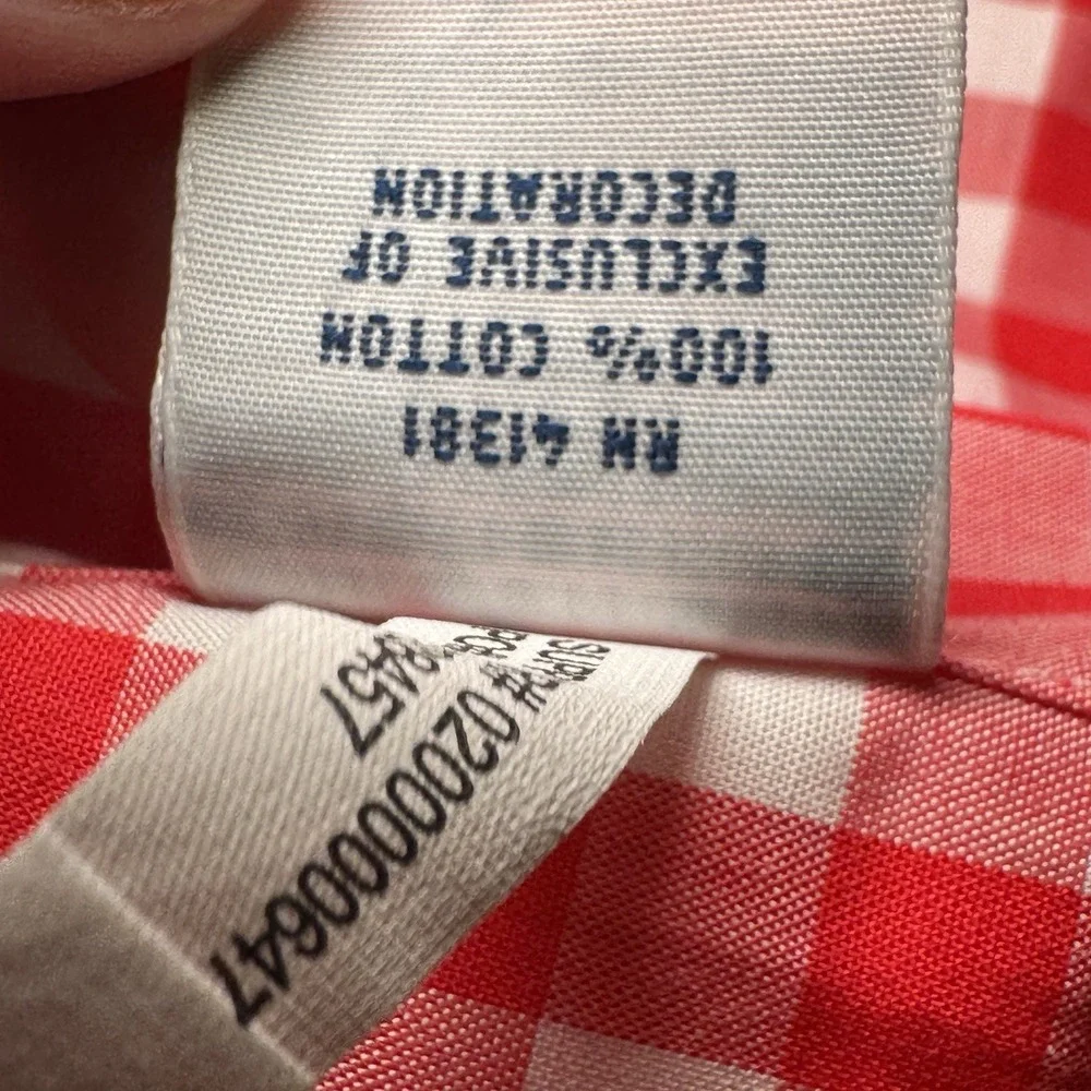 Polo Ralph Lauren Shirt XXL 2XL Non Iron Gingham Plaid Red Long Sleeve Button